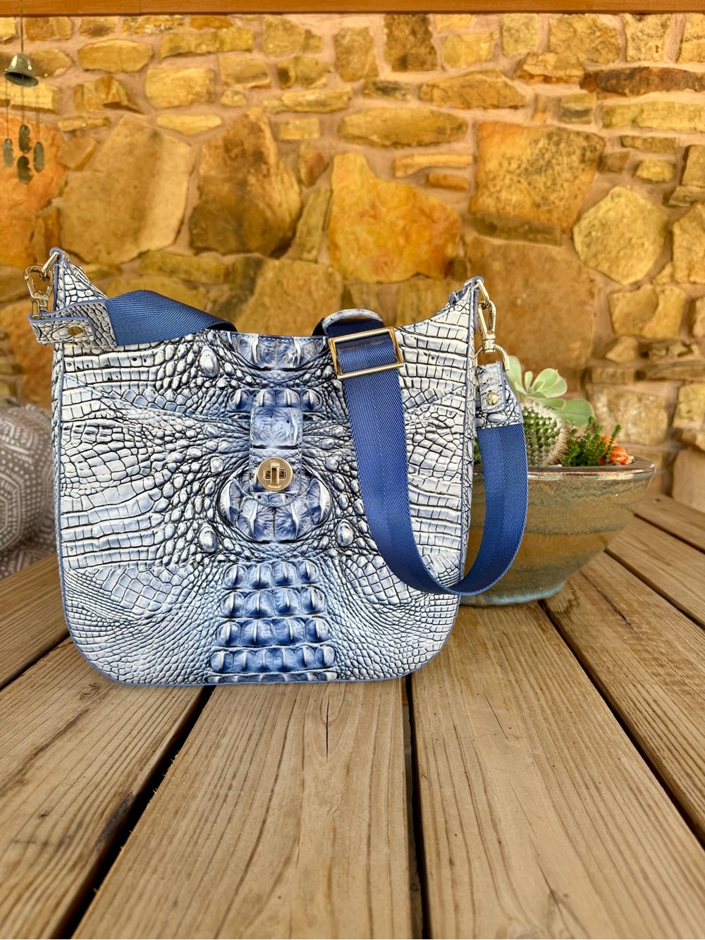 LIKE NEW Brahmin Bellbottom Blue Ombré Leia